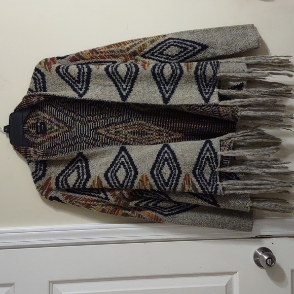 Shawl type open cardigan Native American/Aztec Theme Size Small - Picture 1 of 8